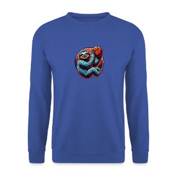 Funny basketball sloth player - Unisex Sweatshirt - royal blue - Front - Alina (178cm) & Michal (187cm)