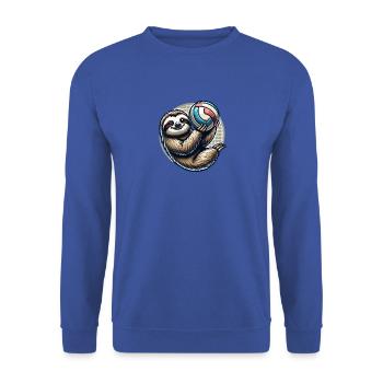 Conception de joueur de volley-ball paresseux cool - Sweat-shirt Unisexe - bleu royal - Devant - Alina (178cm) & Michal (187cm)