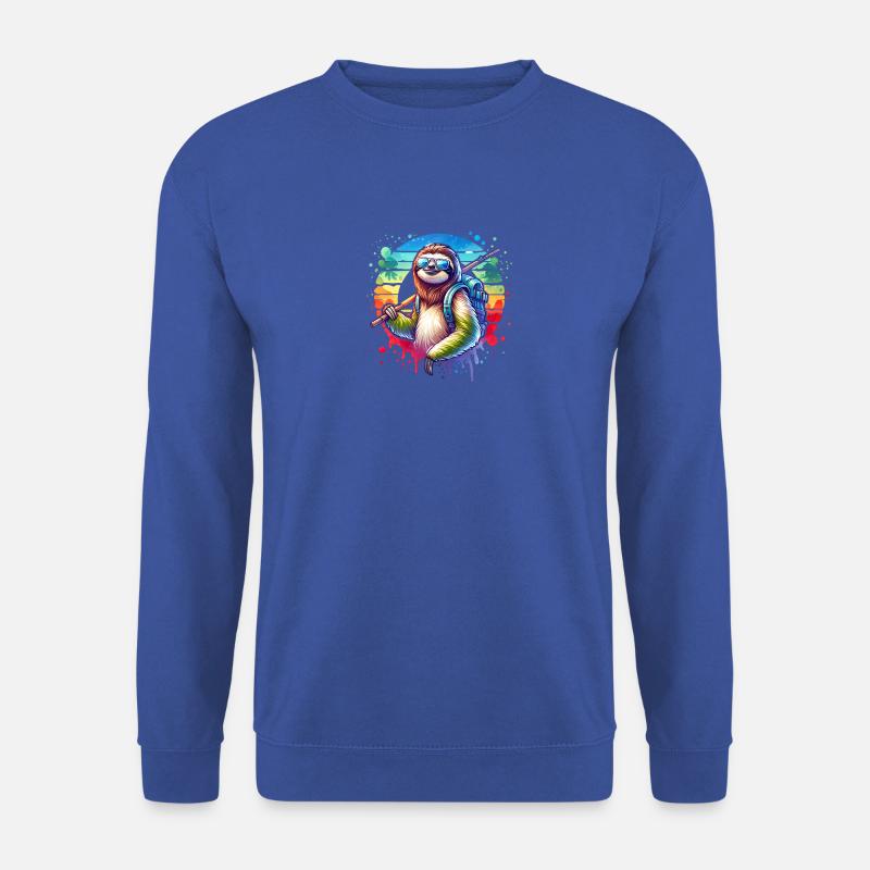 Relaxed hiker sloth design - Unisex Sweatshirt - royal blue