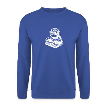 Faultier Pianist Silhouette Musik Design - Unisex Pullover - Royalblau - Vorne - Alina (178cm) & Michal (187cm)