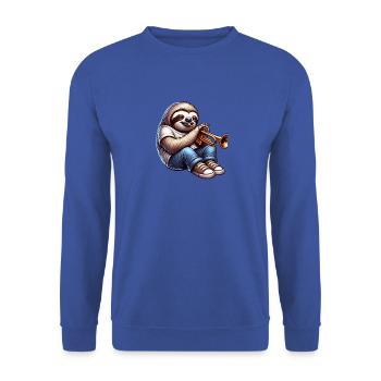 Conception musicale de trompettiste paresseux cool - Sweat-shirt Unisexe - bleu royal - Devant - Alina (178cm) & Michal (187cm)