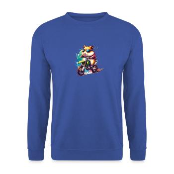 Cool Hamster Enduro Motocross Fan - Sweat-shirt Unisexe - bleu royal - Devant - Alina (178cm) & Michal (187cm)