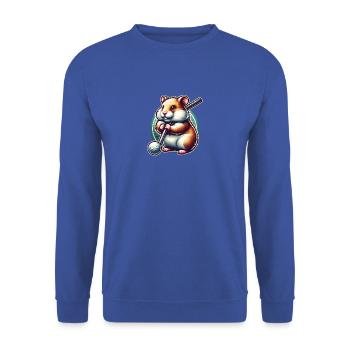 Drôle de golfeur hamster sur le terrain de golf - Sweat-shirt Unisexe - bleu royal - Devant - Alina (178cm) & Michal (187cm)