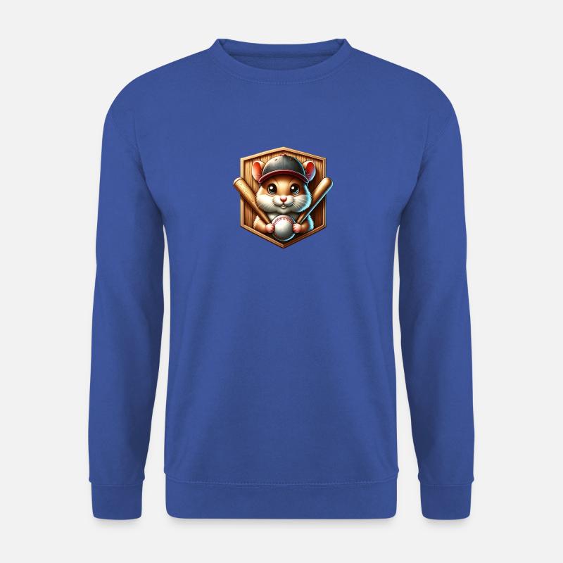 Cooler Hamster Baseballspieler Softball Pitcher - Unisex Pullover - Royalblau