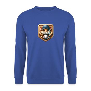 Cool Hamster Le Lanceur De Baseball Softball - Sweat-shirt Unisexe - bleu royal - Devant - Alina (178cm) & Michal (187cm)