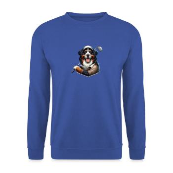 Drôle de bouvier bernois golfeur - Sweat-shirt Unisexe - bleu royal - Devant - Alina (178cm) & Michal (187cm)