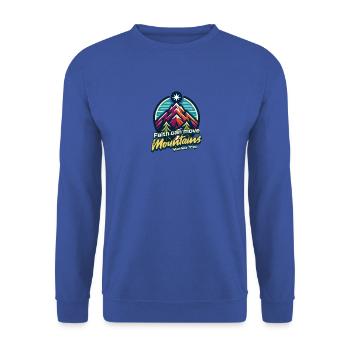 Faith Can Move Mountains Mountain Scene - Unisex Sweatshirt - royal blue - Front - Alina (178cm) & Michal (187cm)