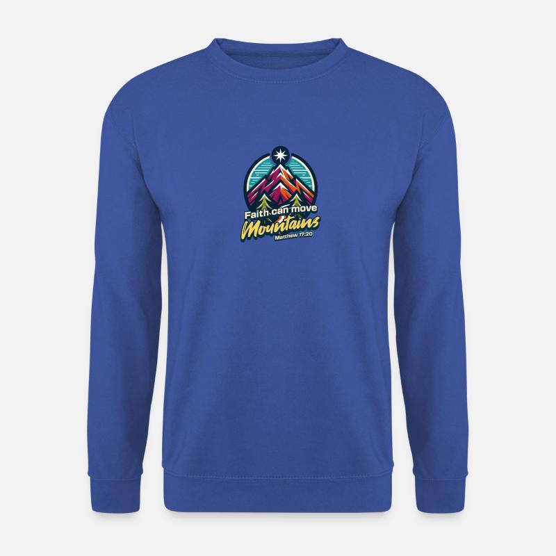 Faith Can Move Mountains Bergszene - Unisex Pullover - Royalblau