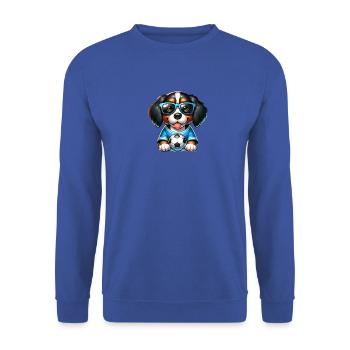 Berner Sennenhund Fußballspieler Champion Fan - Unisex Pullover - Royalblau - Vorne - Alina (178cm) & Michal (187cm)