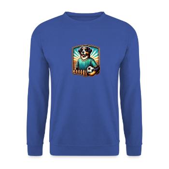 Berner Sennenhund Fußball Spieler Champion Fan - Unisex Pullover - Royalblau - Vorne - Alina (178cm) & Michal (187cm)