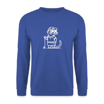 Lustiger Otter Golf Golfer Silhouette Weiß - Unisex Pullover - Royalblau - Vorne - Alina (178cm) & Michal (187cm)