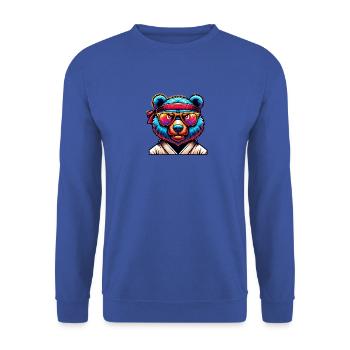 Ours de karaté cool avec lunettes de soleil - Sweat-shirt Unisexe - bleu royal - Devant - Alina (178cm) & Michal (187cm)