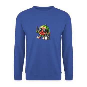 Global - Schwarz ohne Japan Template - Unisex Pullover - Royalblau - Vorne - Alina (178cm) & Michal (187cm)
