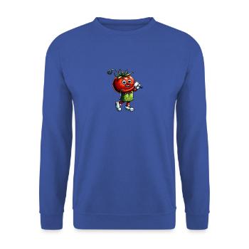 Drôle de tomate de golf en vert look parfait pour - Sweat-shirt Unisexe - bleu royal - Devant - Alina (178cm) & Michal (187cm)