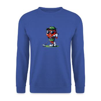 Coole Lustige Golf-tomate Mit Sonnenbrille Und - Unisex Pullover - Royalblau - Vorne - Alina (178cm) & Michal (187cm)