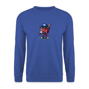 Drôle de joueur de baseball avec motif fraise - Sweat-shirt Unisexe - bleu royal - Devant - Alina (178cm) & Michal (187cm)