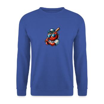 Drôle de joueur de baseball avec tomate - Sweat-shirt Unisexe - bleu royal - Devant - Alina (178cm) & Michal (187cm)