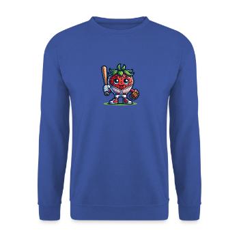 Graphique de baseball amusant à la fraise pour les fans - Sweat-shirt Unisexe - bleu royal - Devant - Alina (178cm) & Michal (187cm)