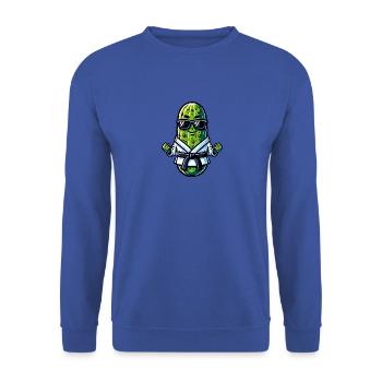 Karate Gurke Mit Sonnenbrille - Unisex Pullover - Royalblau - Vorne - Alina (178cm) & Michal (187cm)