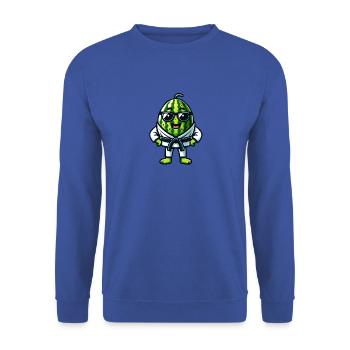 Karate Wassermelone mit Brille im Gi - Unisex Pullover - Royalblau - Vorne - Alina (178cm) & Michal (187cm)