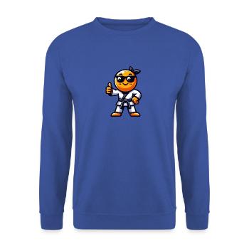 Karate Orange with Sunglasses - Unisex Sweatshirt - royal blue - Front - Alina (178cm) & Michal (187cm)