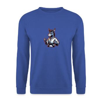Funny Karate Donkey for Martial Arts Fans - Unisex Sweatshirt - royal blue - Front - Alina (178cm) & Michal (187cm)