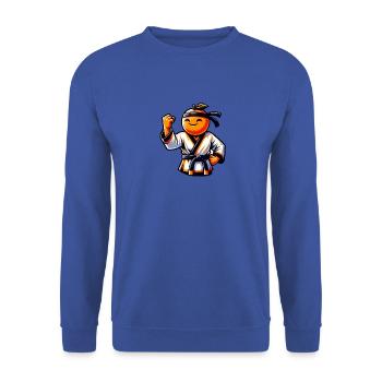 Motif de karaté amusant en orange pour tous - Sweat-shirt Unisexe - bleu royal - Devant - Alina (178cm) & Michal (187cm)