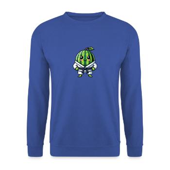 Karate Wassermelone Meister in Gi - Unisex Pullover - Royalblau - Vorne - Alina (178cm) & Michal (187cm)