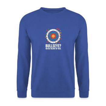 Bow Bullseye? Never Heard Of Her - Unisex Sweatshirt - royal blue - Front - Alina (178cm) & Michal (187cm)