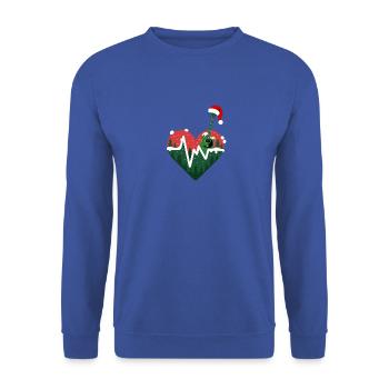 guitare électrique heartbeat Noël design - Sweat-shirt Unisexe - bleu royal - Devant - Alina (178cm) & Michal (187cm)