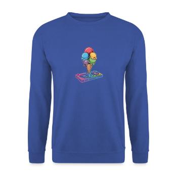 Dj Cream Turntable Artwork - Sweat-shirt Unisexe - bleu royal - Devant - Alina (178cm) & Michal (187cm)