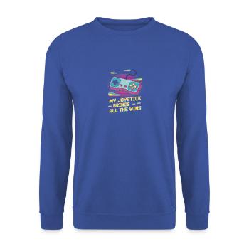 Mein Joystick Bringt Alle Siege - Unisex Pullover - Royalblau - Vorne - Alina (178cm) & Michal (187cm)