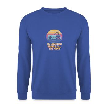 Mon joystick apporte toutes les victoires rétro - Sweat-shirt Unisexe - bleu royal - Devant - Alina (178cm) & Michal (187cm)