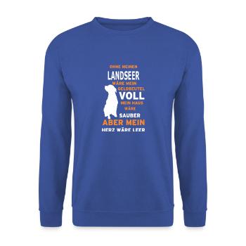 LANDSEER - Unisex Pullover - Royalblau - Vorne - Alina (178cm) & Michal (187cm)