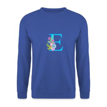 E letter blue - Unisex Sweatshirt - royal blue - Front - Alina (178cm) & Michal (187cm)