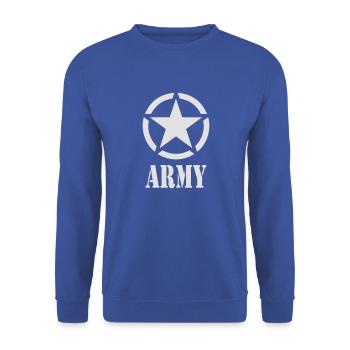Army star 01 - Sweat-shirt Unisexe - bleu royal - Devant - Alina (178cm) & Michal (187cm)