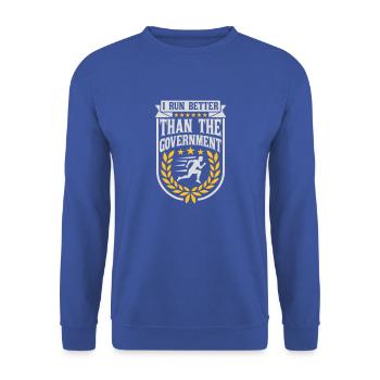 mieux fonctionner que le gouvernement - Sweat-shirt Unisexe - bleu royal - Devant - Alina (178cm) & Michal (187cm)