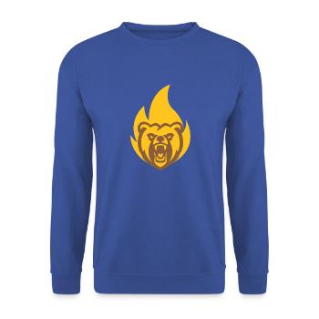 Strong Bear Flame - Unisex Sweatshirt - royal blue - Front - Alina (178cm) & Michal (187cm)