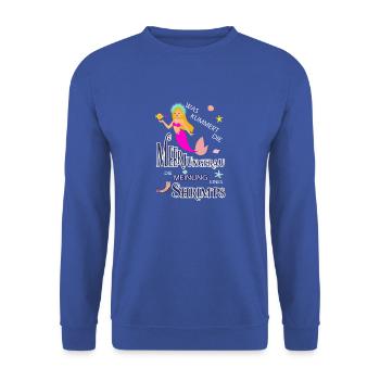 Meerjungfrau - Unisex Pullover - Royalblau - Vorne - Alina (178cm) & Michal (187cm)