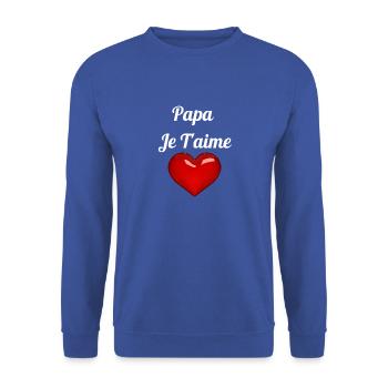 Papa Je T aime - Sweat-shirt Unisexe - bleu royal - Devant - Alina (178cm) & Michal (187cm)