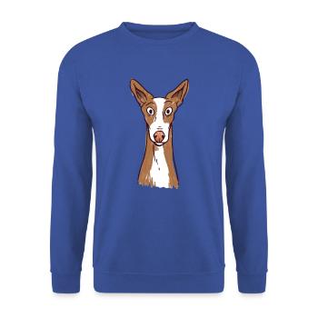 Podenco chien cool Podenco Ibicenco - Sweat-shirt Unisexe - bleu royal - Devant - Alina (178cm) & Michal (187cm)
