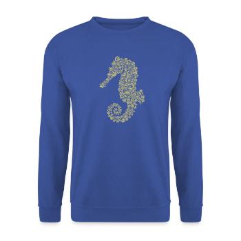 sea horse - Unisex Pullover - Royalblau - Vorne - Alina (178cm) & Michal (187cm)