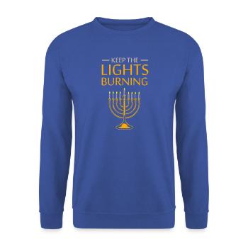 Hanukkah Chanukkah Hanukah - Unisex Pullover - Royalblau - Vorne - Alina (178cm) & Michal (187cm)