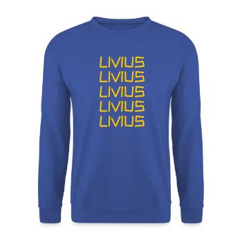 Livius - Unisex Pullover - Royalblau - Vorne - Alina (178cm) & Michal (187cm)