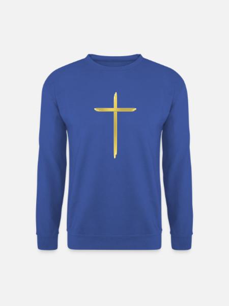 Goldenes Kreuz Pinselstrich - Unisex Pullover - Royalblau