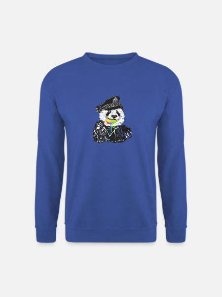 Süßer lustiger Polizisten Panda Designer T-Shirt - Unisex Pullover - Royalblau