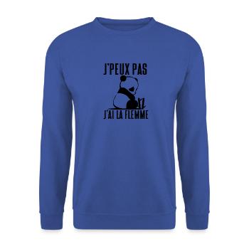 Je peux pas j'ai la flemme - j'peux pas - Sweat-shirt Unisexe - bleu royal - Devant - Alina (178cm) & Michal (187cm)