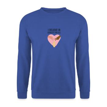 Je crois en l’égalité BLM LGBTQ - Sweat-shirt Unisexe - bleu royal - Devant - Alina (178cm) & Michal (187cm)