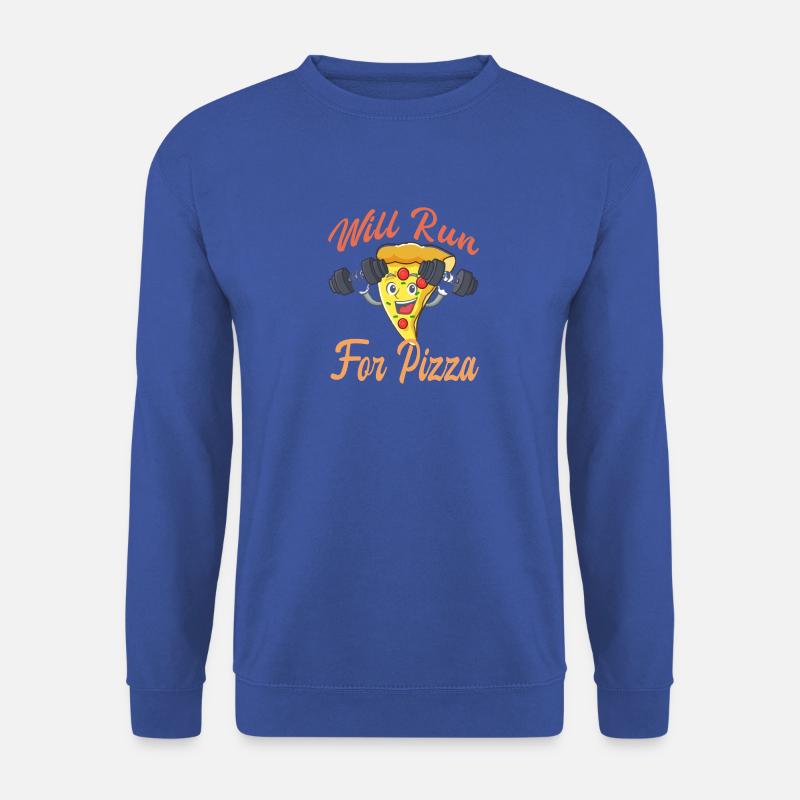"Will Run For Pizza" - Unisex Pullover - Royalblau