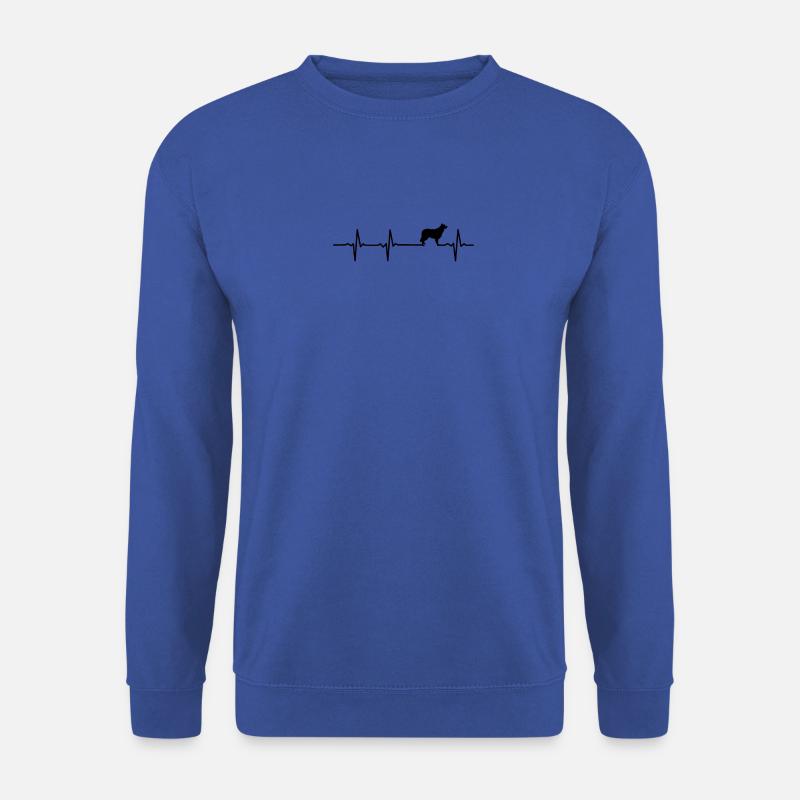 Collie Herzschlag Puls Border Hund Geschenk - Unisex Pullover - Royalblau